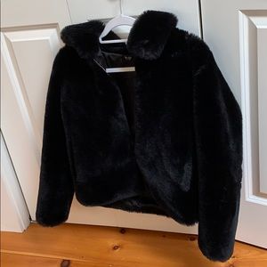 black fur coat